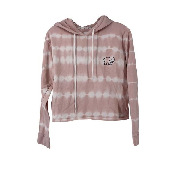 Ivory Ella Hoodie Pink Tie Dye Cropped Elephant Logo Womens Size Small VSCO Top - Picture 1 of 6